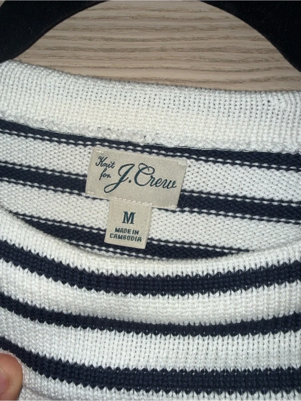 J.Crew Classic Navy and White Striped Knit Sweater (Worn Twice)